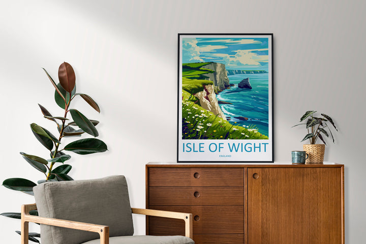Isle Of Wight Travel Print Wall Art Isle Of Wight Wall Hanging Home Decor Isle Of Wight Gift Art Lovers Wall Art AONB Print