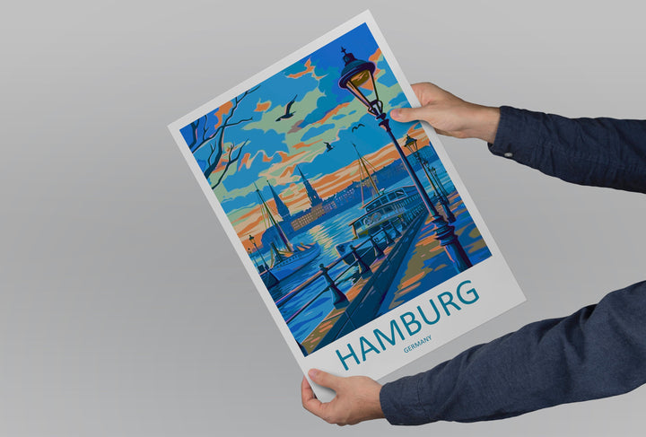 Hamburg Travel Print Wall Art Hamburg Wall Hanging Home Décor Hamburg Gift Art Lovers Germany Art Lover Gift Hamburg Wall Décor Print Gift