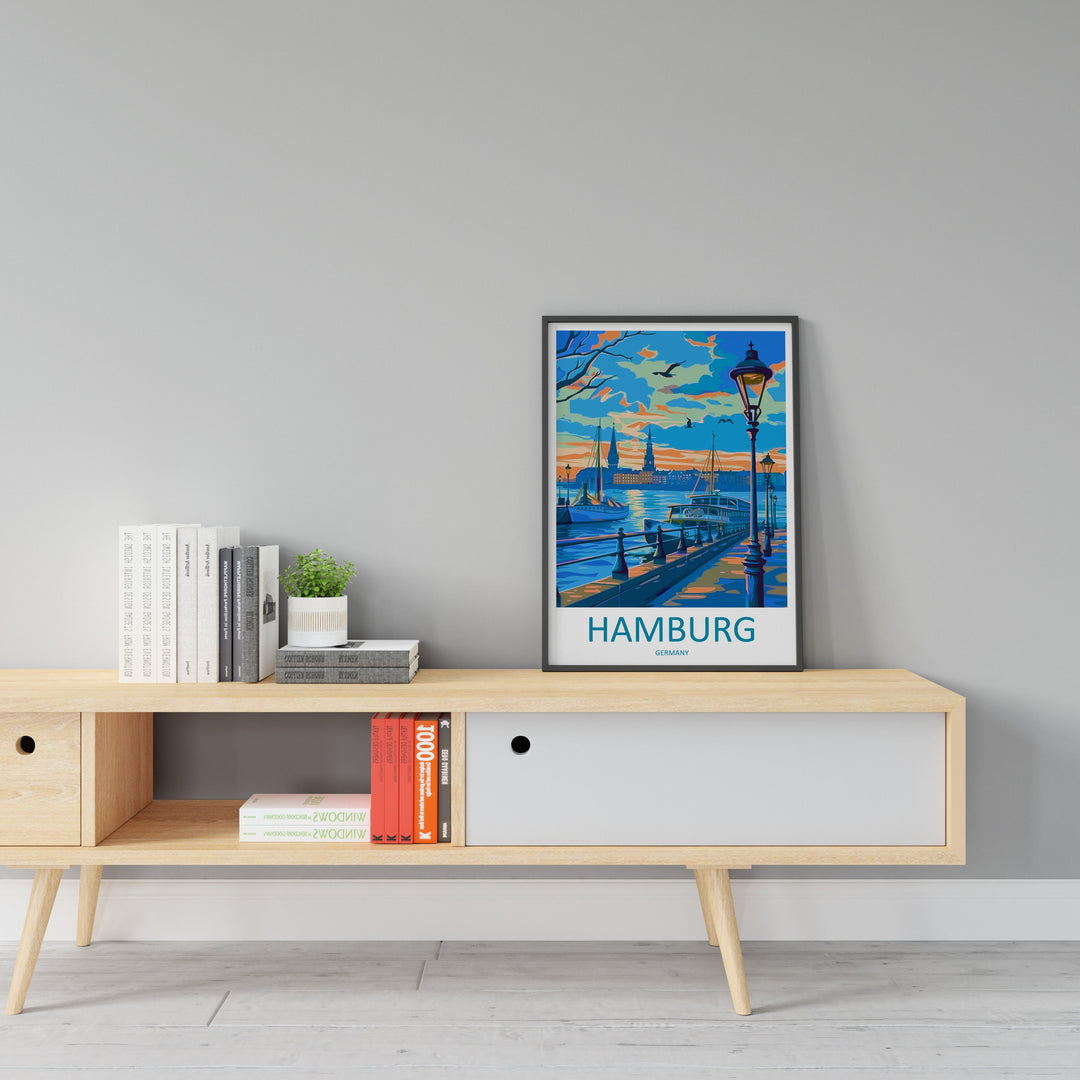 Hamburg Travel Print Wall Art Hamburg Wall Hanging Home Décor Hamburg Gift Art Lovers Germany Art Lover Gift Hamburg Wall Décor Print Gift