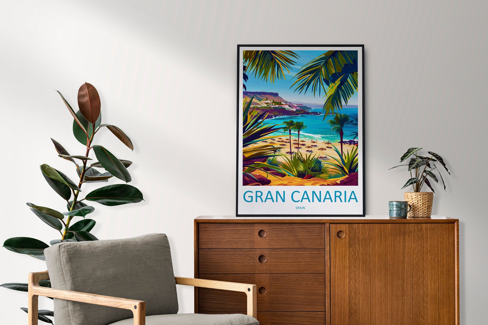 Gran Canaria Travel Print Wall Art Gran Canaria Wall Hanging Home Décor Gran Canaria Gift Art Lovers Spain Art Lover Gift Gran Canaria Print