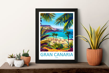 Gran Canaria Travel Print Wall Art Gran Canaria Wall Hanging Home Décor Gran Canaria Gift Art Lovers Spain Art Lover Gift Gran Canaria Print