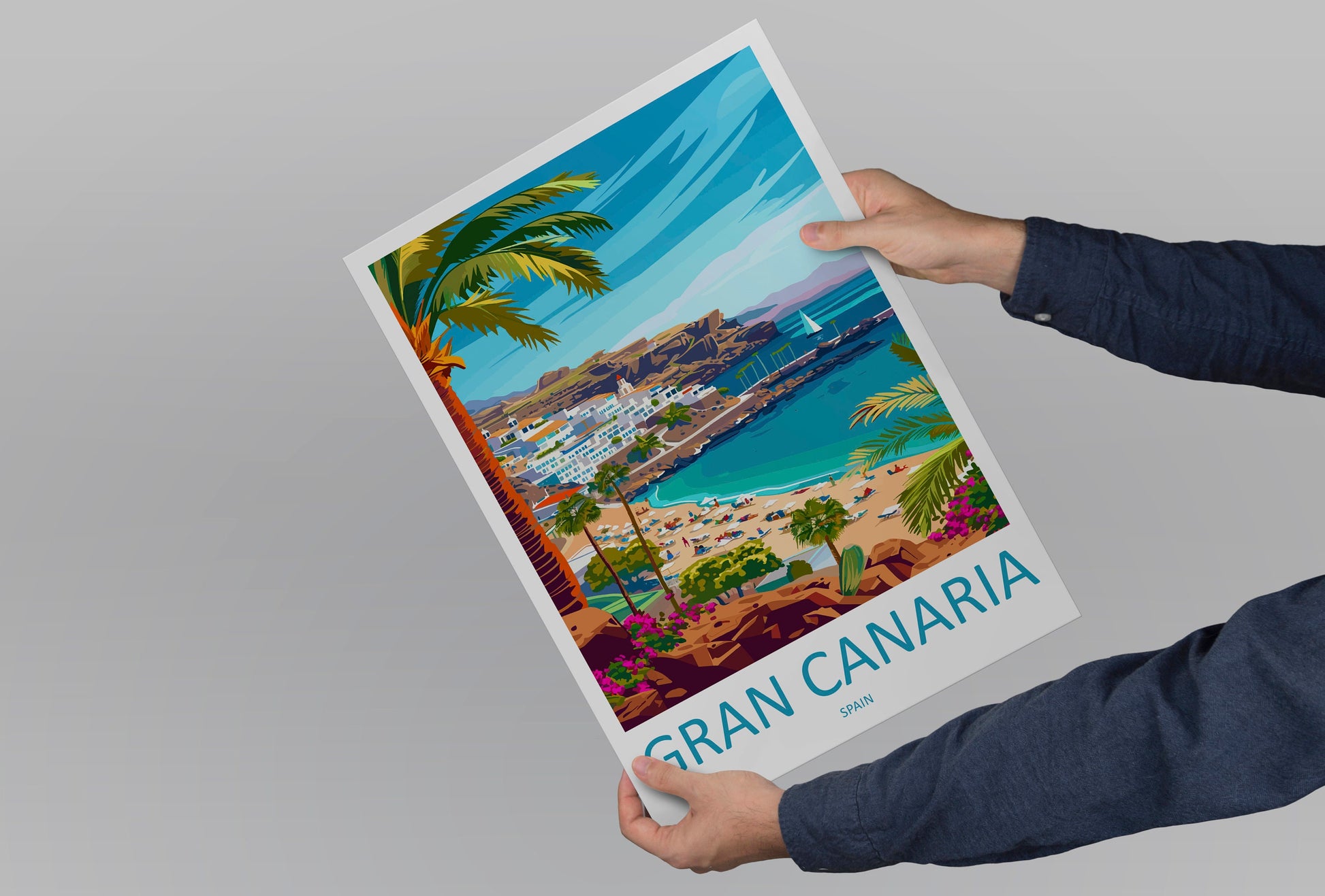 Gran Canaria Travel Print Wall Art Gran Canaria Wall Hanging Home Décor Gran Canaria Gift Art Lovers Spain Art Lover Gift Gran Canaria Print