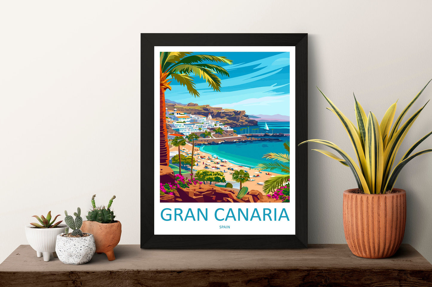 Gran Canaria Travel Print Wall Art Gran Canaria Wall Hanging Home Décor Gran Canaria Gift Art Lovers Spain Art Lover Gift Gran Canaria Print