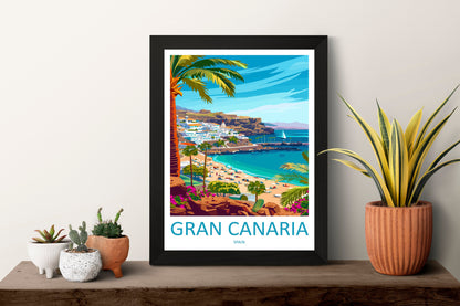 Gran Canaria Travel Print Wall Art Gran Canaria Wall Hanging Home Décor Gran Canaria Gift Art Lovers Spain Art Lover Gift Gran Canaria Print