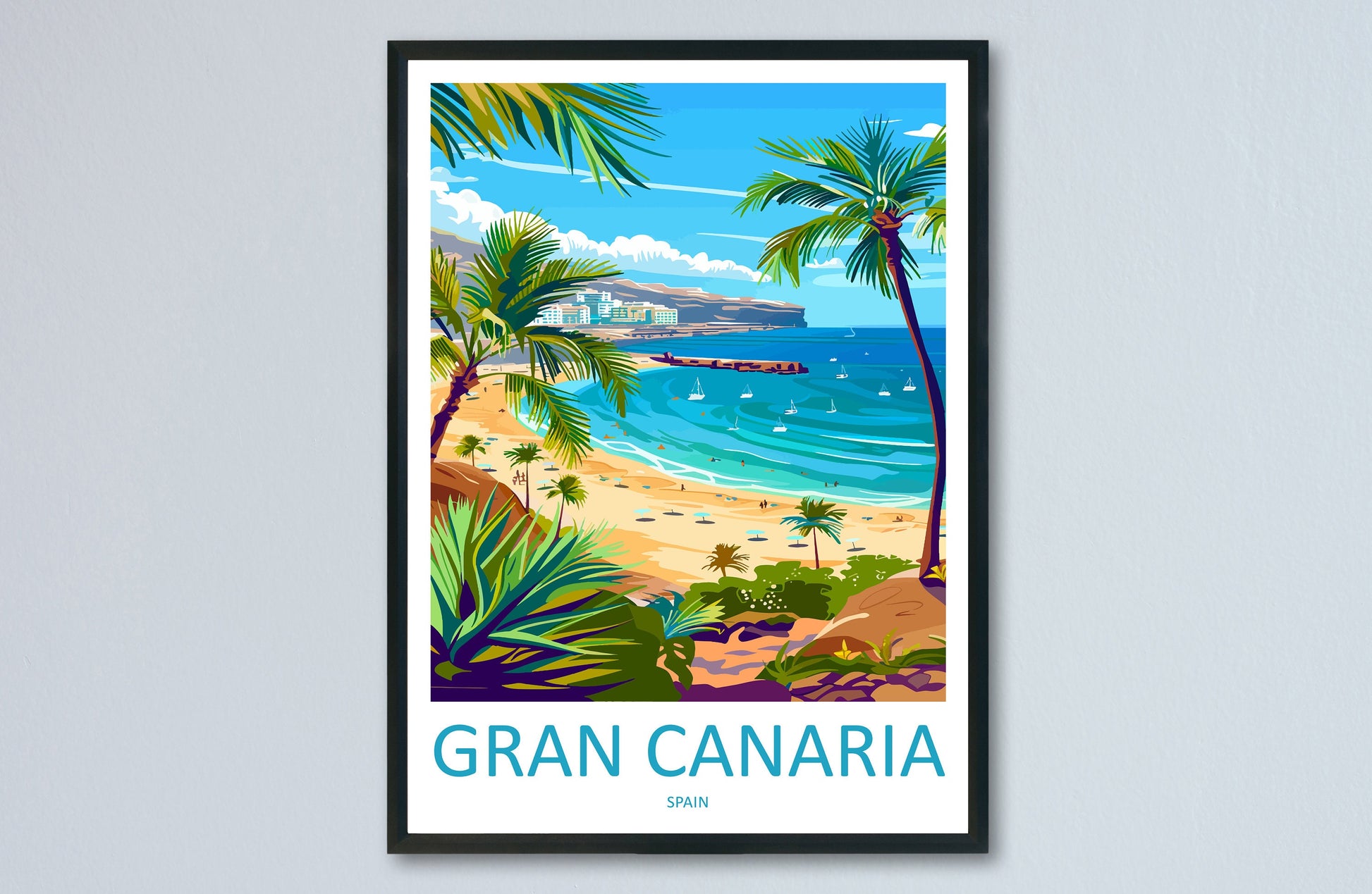 Gran Canaria Travel Print Wall Art Gran Canaria Wall Hanging Home Décor Gran Canaria Gift Art Lovers Spain Art Lover Gift Gran Canaria Print
