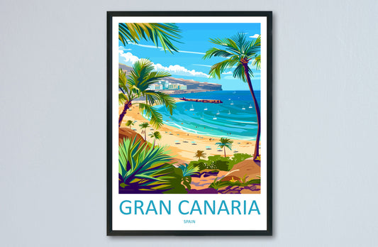 Gran Canaria Travel Print Wall Art Gran Canaria Wall Hanging Home Décor Gran Canaria Gift Art Lovers Spain Art Lover Gift Gran Canaria Print