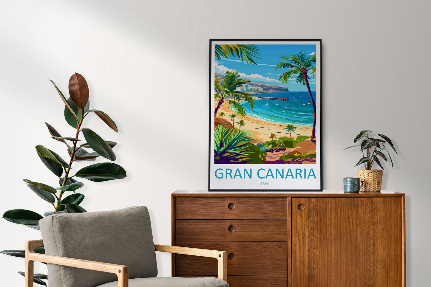 Gran Canaria Travel Print Wall Art Gran Canaria Wall Hanging Home Décor Gran Canaria Gift Art Lovers Spain Art Lover Gift Gran Canaria Print