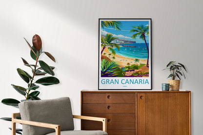Gran Canaria Travel Print Wall Art Gran Canaria Wall Hanging Home Décor Gran Canaria Gift Art Lovers Spain Art Lover Gift Gran Canaria Print