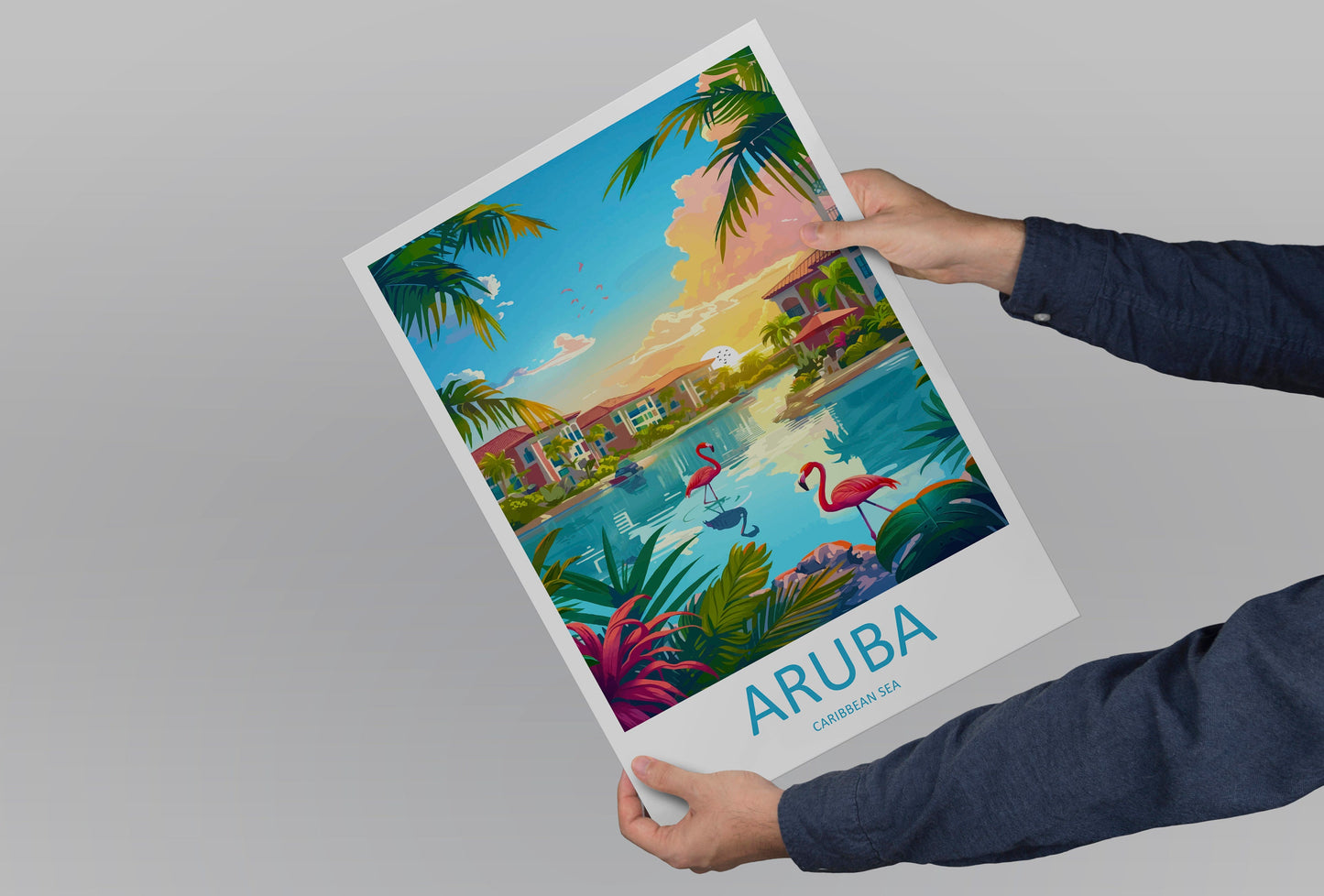 Aruba Travel Print Wall Art Aruba Wall Hanging Home Décor Aruba Gift Art Lovers Wall Art Caribbean Travel Print Aruba Decor