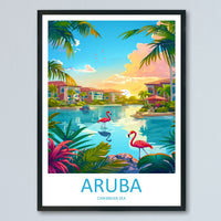 Aruba Travel Print Wall Art Aruba Wall Hanging Home Décor Aruba Gift Art Lovers Wall Art Caribbean Travel Print Aruba Decor