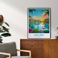 Aruba Travel Print Wall Art Aruba Wall Hanging Home Décor Aruba Gift Art Lovers Wall Art Caribbean Travel Print Aruba Decor