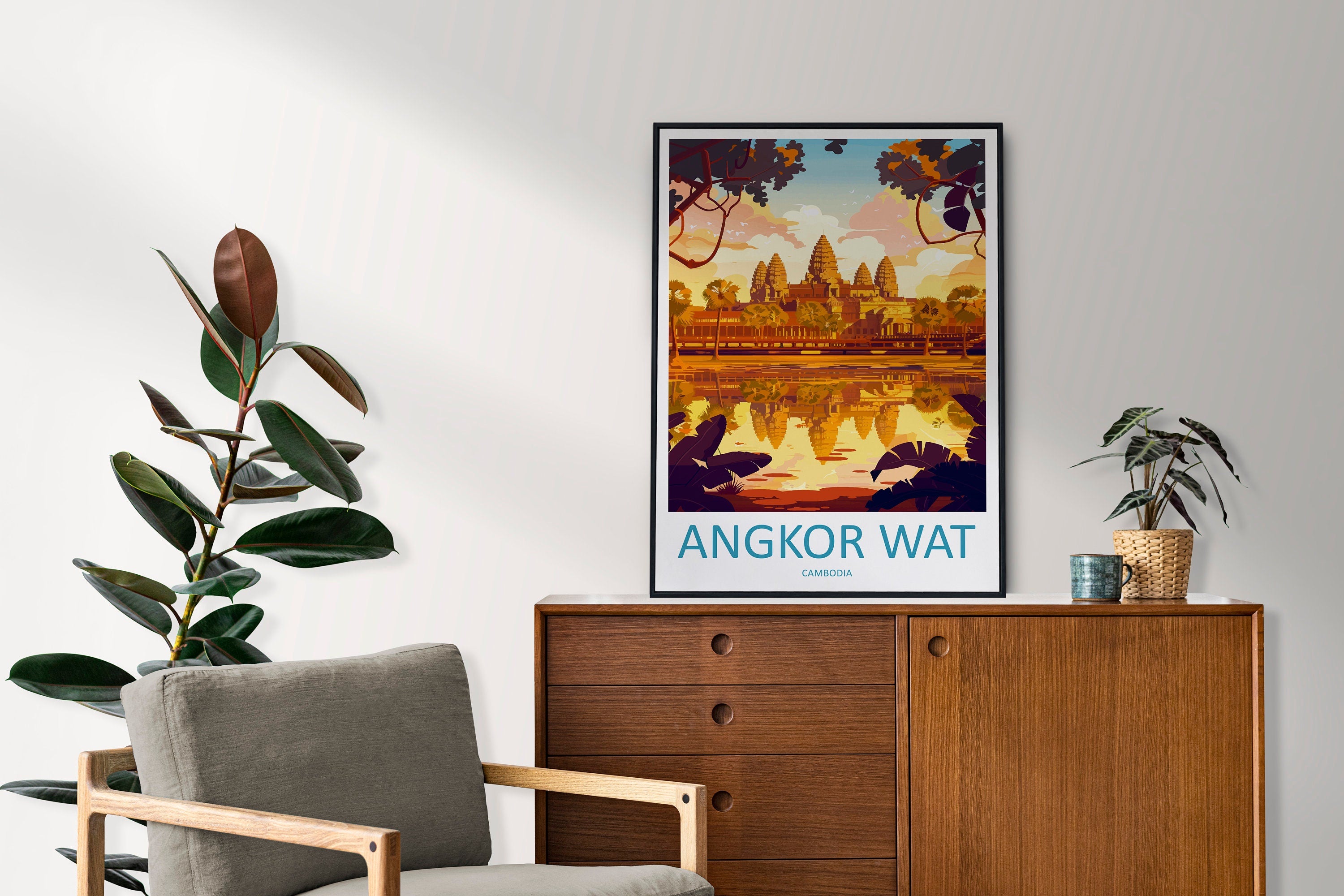Angkor Wat Travel Print Wall Art Angkor Wat Wall Hanging Home Décor Angkor Wat Gift Art Lovers Cambodia Art Lover Gift