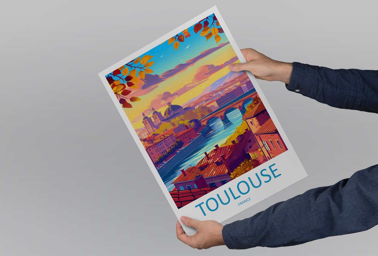 Toulouse Travel Print Wall Art Toulouse Wall Hanging Home Decoration Toulouse France Gift Art Lovers Wall Art Print Art Toulouse Travel Art