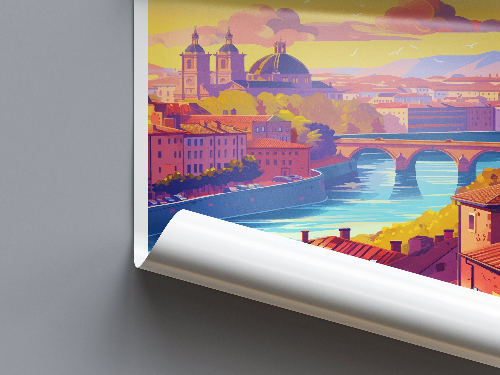 Toulouse Travel Print Wall Art Toulouse Wall Hanging Home Decoration Toulouse France Gift Art Lovers Wall Art Print Art Toulouse Travel Art