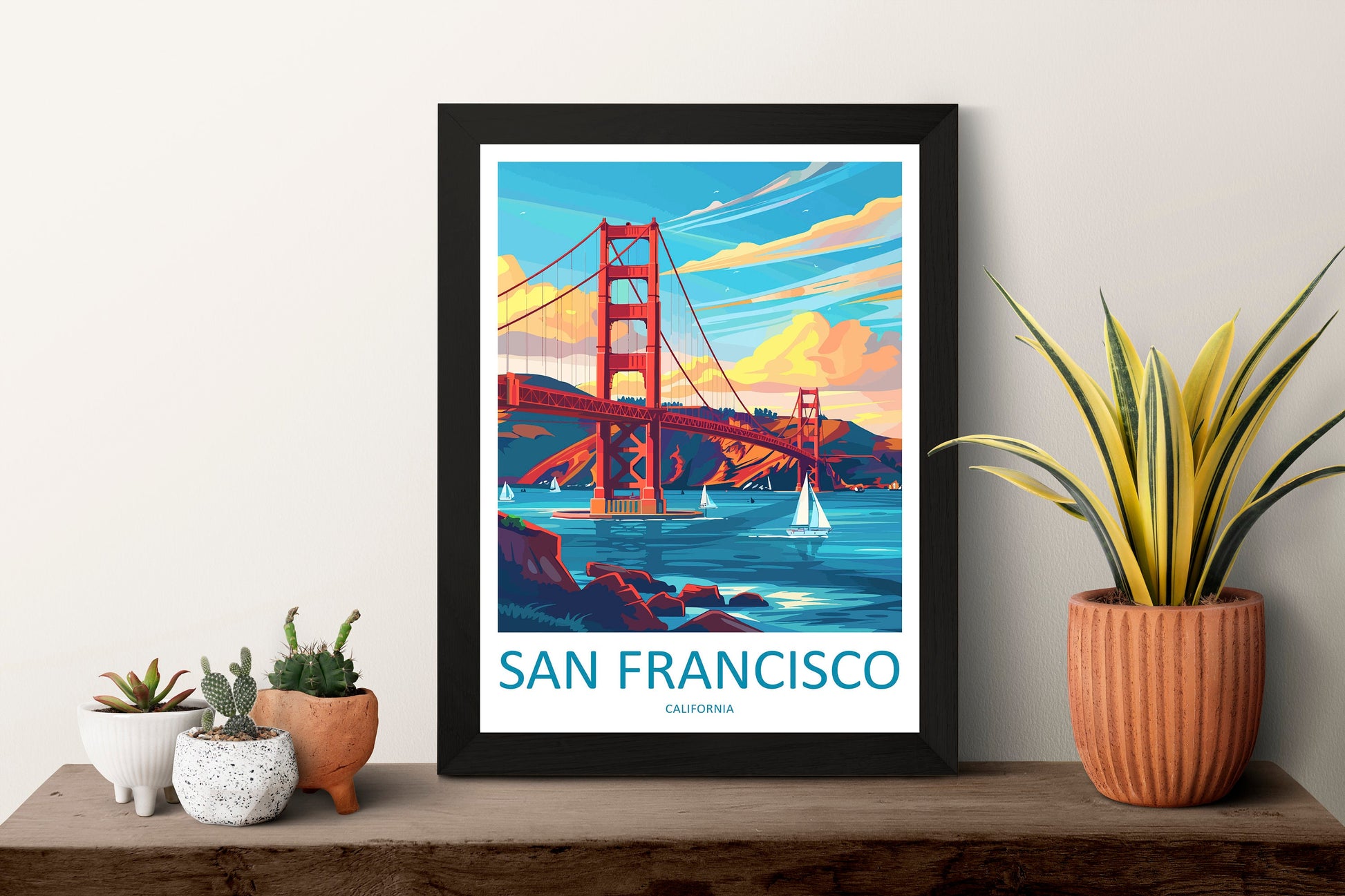 San Francisco Golden Gate Travel Print Wall Art San Francisco Wall Hanging Home Décor San Francisco Gift Art Lovers California Art Lover