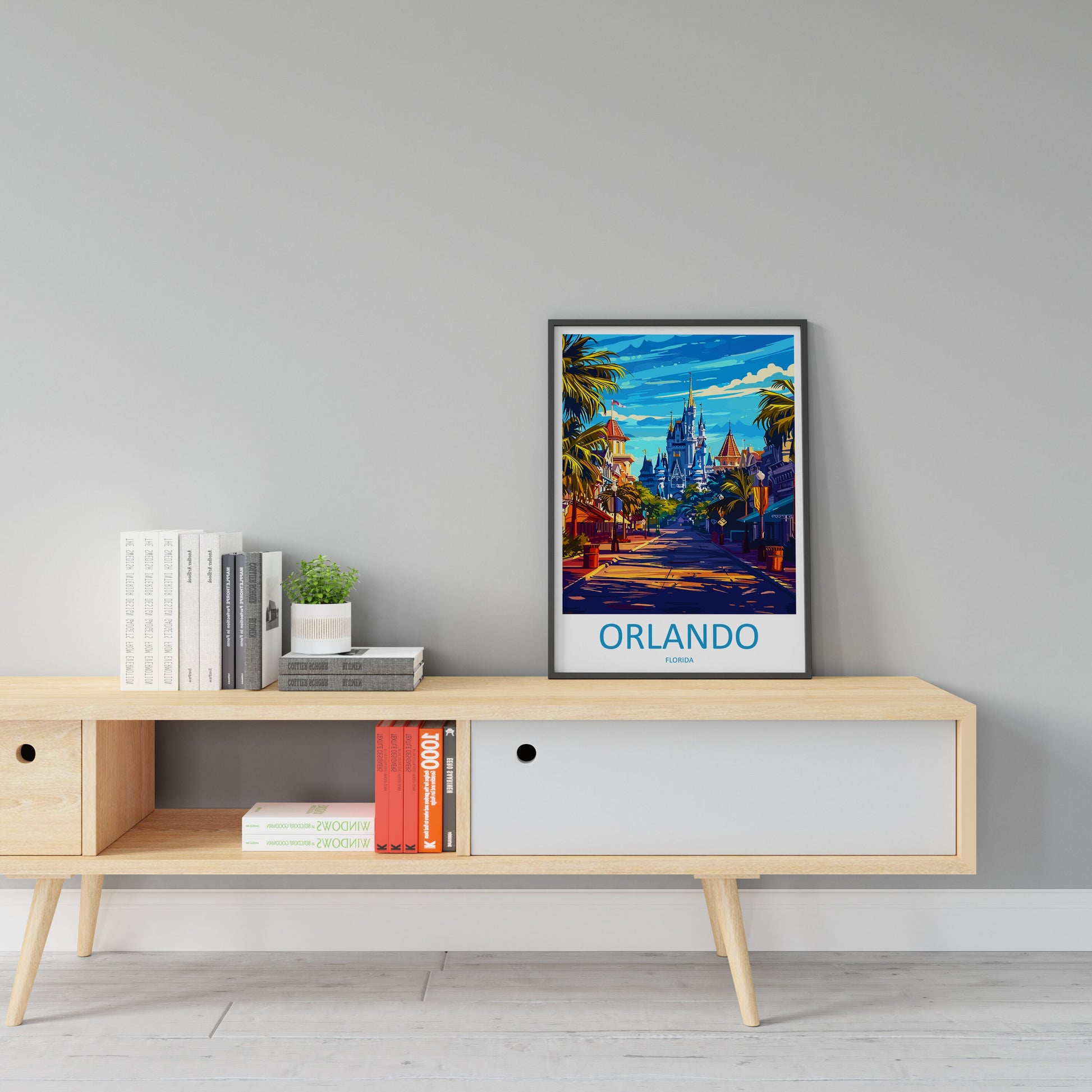 Orlando Travel Print Wall Art Orlando Wall Hanging Home Décor Orlando Gift Art Lovers Gift Florida Orlando Print For Florida City