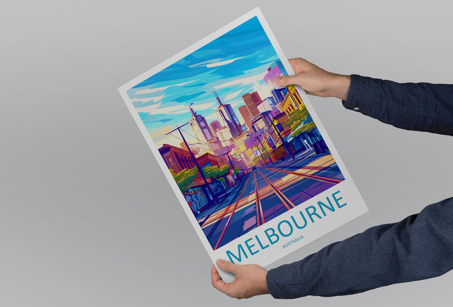 Melbourne Travel Print Wall Art Melbourne Wall Hanging Home Décor Melbourne Gift Art Lovers Wall Art Australia Travel Print