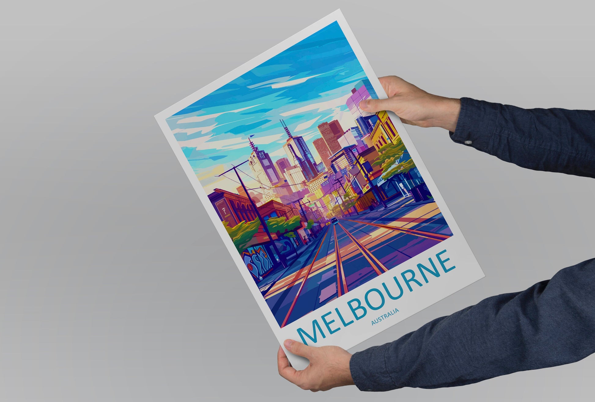 Melbourne Travel Print Wall Art Melbourne Wall Hanging Home Décor Melbourne Gift Art Lovers Wall Art Australia Travel Print