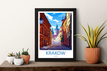 Krakow Travel Print Wall Art Krakow Wall Hanging Home Décor Krakow Gift Art Lovers Poland Art Lover Gift Krakow Travel Wall Art