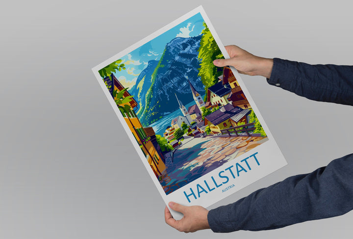 Hallstatt Lake Print Hallstatt Home Decor Art Print Austria Wall Art Alpine Mountain Gift Wall Hanging Hallstatt Scenery Poster Austria Art
