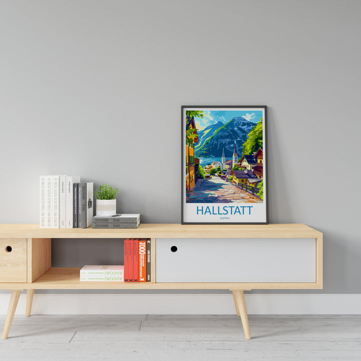 Hallstatt Lake Print Hallstatt Home Decor Art Print Austria Wall Art Alpine Mountain Gift Wall Hanging Hallstatt Scenery Poster Austria Art