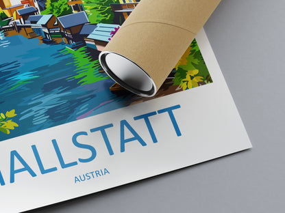 Hallstatt Lake Print Hallstatt Home Decor Art Print Austria Wall Art Alpine Mountain Gift Wall Hanging Hallstatt Scenery Poster Austria Art