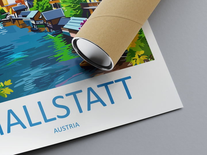 Hallstatt Lake Print Hallstatt Home Decor Art Print Austria Wall Art Alpine Mountain Gift Wall Hanging Hallstatt Scenery Poster Austria Art