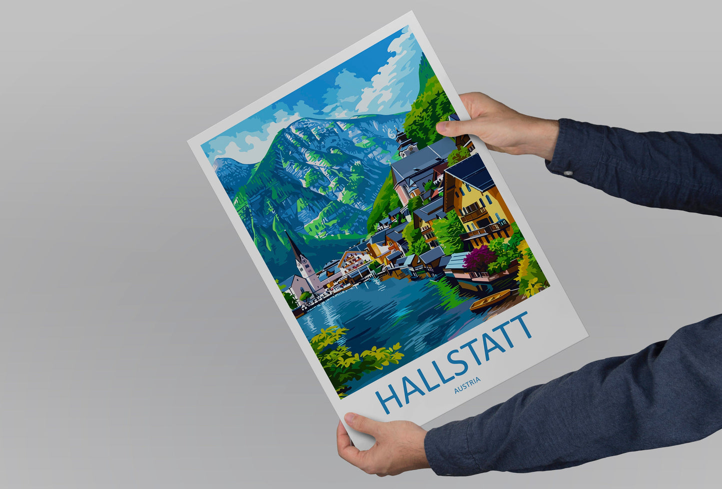 Hallstatt Lake Print Hallstatt Home Decor Art Print Austria Wall Art Alpine Mountain Gift Wall Hanging Hallstatt Scenery Poster Austria Art