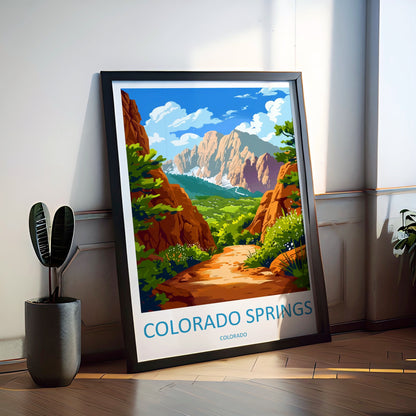 Colorado springs Travel Print Wall Art Colorado springs Wall Hanging Home Décor Colorado springs Gift Art Lovers Colorado Art Gift Lover
