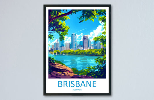 Brisbane Travel Print Wall Art Brisbane Wall Hanging Home Décor Brisbane Gift Art Lovers Wall Art Australia Poster Art