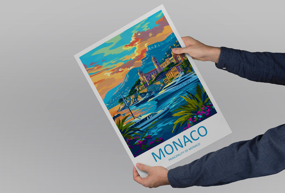 Monaco Travel Print Wall Art Monaco Wall Hanging Home Décor Monaco Gift Art Lovers Monaco Art Lover Gift Monaco Travel Art Wall Gift