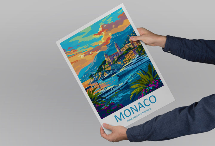 Monaco Travel Print Wall Art Monaco Wall Hanging Home Décor Monaco Gift Art Lovers Monaco Art Lover Gift Monaco Travel Art Wall Gift