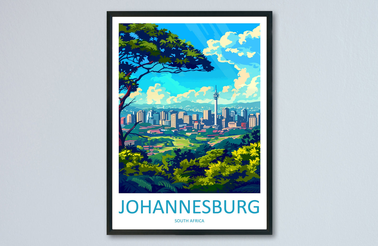 Johannesburg Travel Print Wall Art Johannesburg Wall Hanging Home Décor Johannesburg Gift Art Lovers South Africa Art Print Johannesburg Art