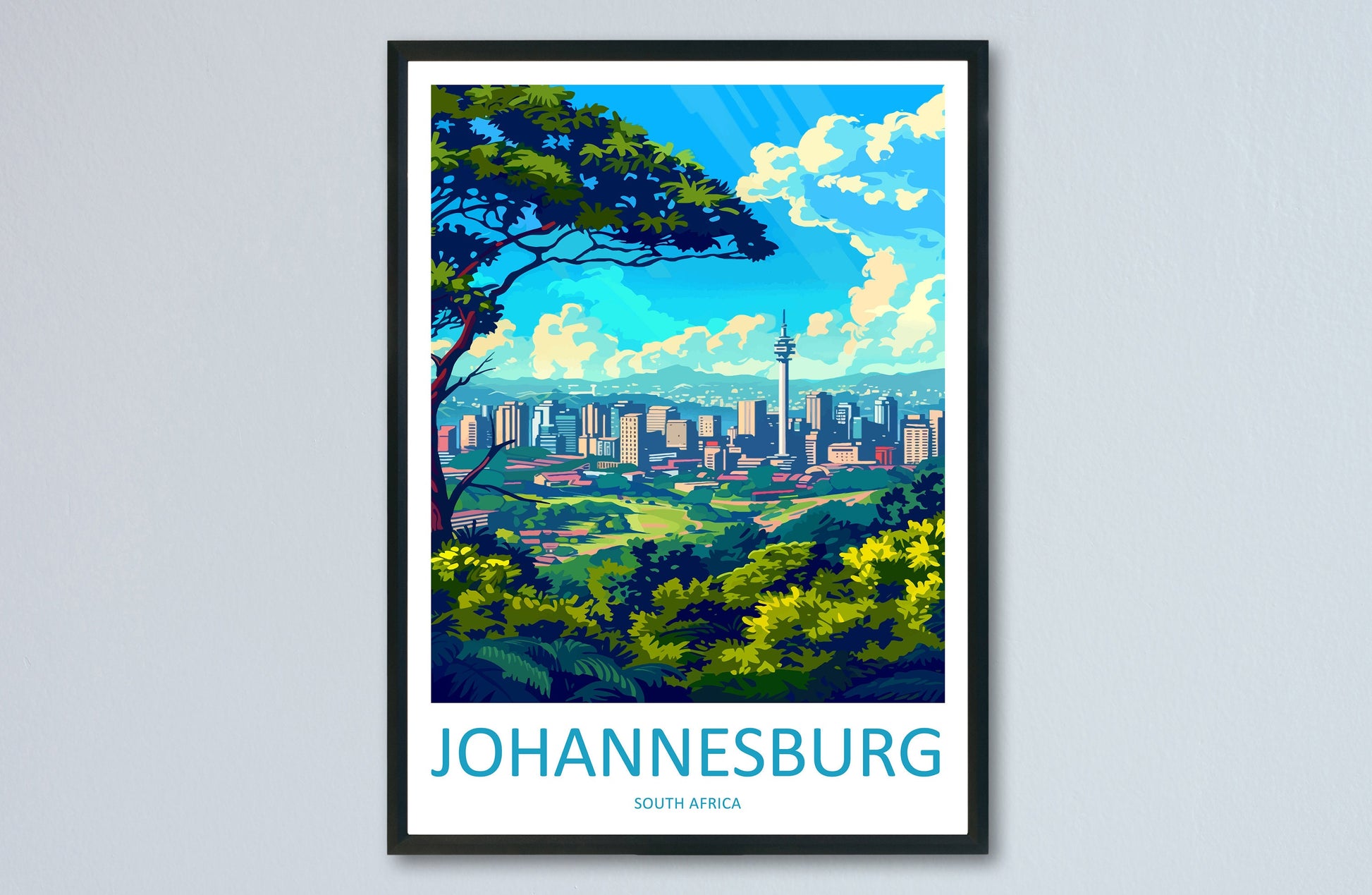 Johannesburg Travel Print Wall Art Johannesburg Wall Hanging Home Décor Johannesburg Gift Art Lovers South Africa Art Print Johannesburg Art
