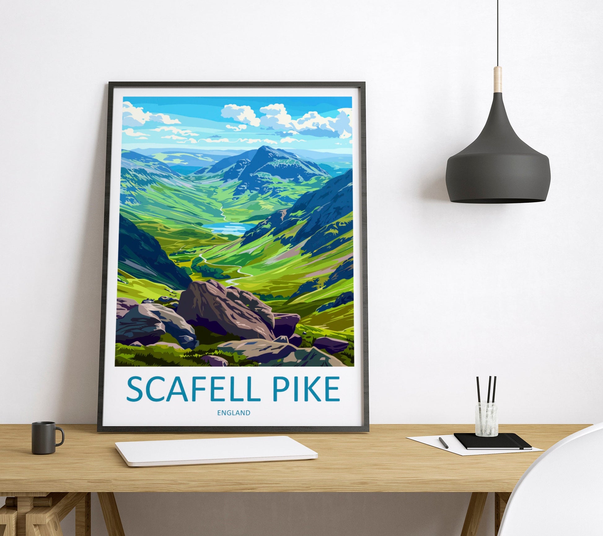 Scafell Pike Travel Print Wall Art Scafell Pike Wall Hanging Home Décor Scafell Pike Gift Art Lovers England Art Lover Gift Scafell Pike