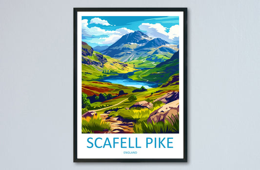 Scafell Pike Travel Print Wall Art Scafell Pike Wall Hanging Home Décor Scafell Pike Gift Art Lovers England Art Lover Gift Scafell Pike