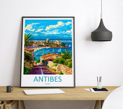 Antibes Travel Print Wall Art Antibes Wall Hanging Home Décor Antibes Gift Art Lovers France Art Lover Gift Antibes Print France Artwork