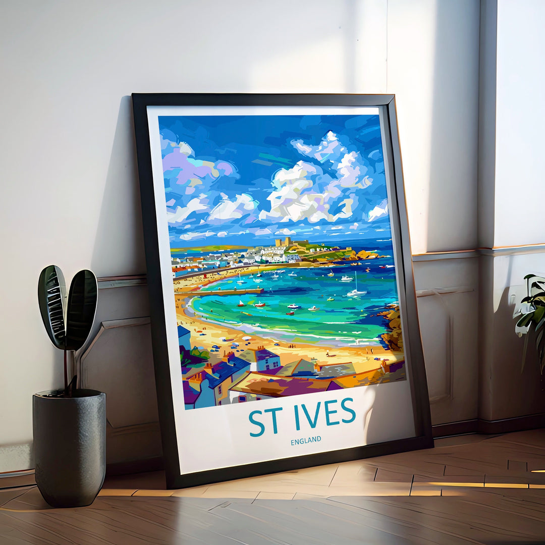 St Ives Travel Print Wall Art St Ives Wall Hanging Home Décor St Ives Gift Art Lovers Cornwall Art Lover Gift