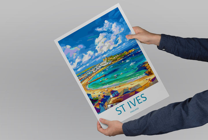 St Ives Travel Print Wall Art St Ives Wall Hanging Home Décor St Ives Gift Art Lovers Cornwall Art Lover Gift