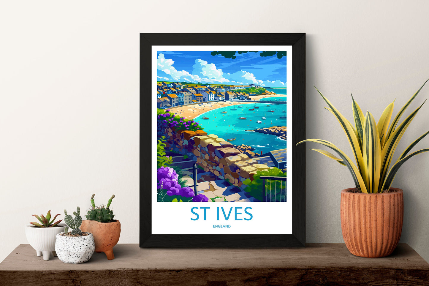 St Ives Travel Print Wall Art St Ives Wall Hanging Home Décor St Ives Gift Art Lovers Cornwall Art Lover Gift