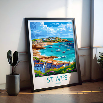 St Ives Travel Print Wall Art St Ives Wall Hanging Home Décor St Ives Gift Art Lovers Cornwall Art Lover Gift