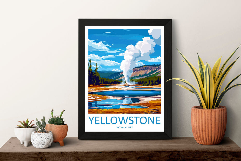 Yellowstone National Park Travel Print Wall Art Yellowstone National Park Wall Hanging Home Décor Yellowstone National Park Art Gift Poster