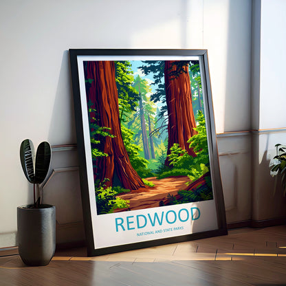 Redwood National Park Travel Print Wall Art Redwood Wall Hanging Home Décor Redwood Gift Art Lovers California Art Lover Gift