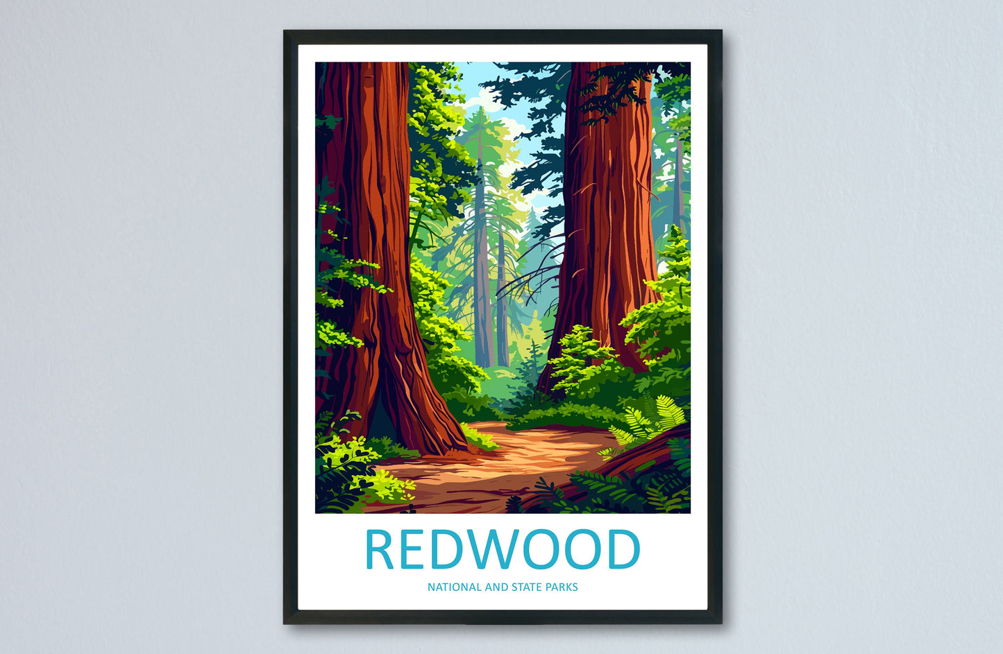 Redwood National Park Travel Print Wall Art Redwood Wall Hanging Home Décor Redwood Gift Art Lovers California Art Lover Gift