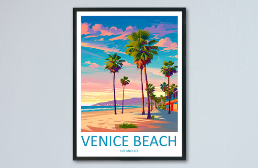 Venice Beach Travel Print Wall Art Venice Beach Wall Hanging Home Décor Venice Beach Gift Art Lovers California Art Lover Gift Venice Beach