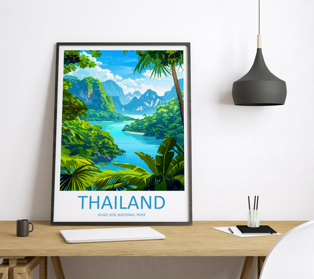 Khao Sok National Park Travel Print Wall Art Khao Sok Wall Hanging Home Decor Khao Sok Art Lovers Wall Art Thailand Travel Print Gift