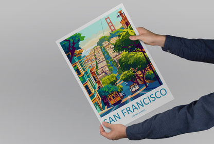 San Francisco Golden Gate Travel Print Wall Art San Francisco Wall Hanging Home Décor San Francisco Gift Art Lovers California Art Lover