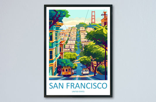 San Francisco Golden Gate Travel Print Wall Art San Francisco Wall Hanging Home Décor San Francisco Gift Art Lovers California Art Lover