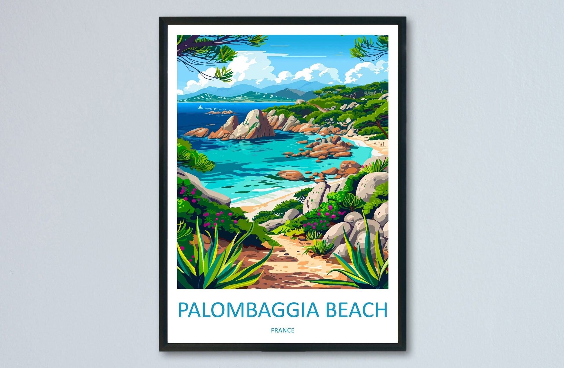 Palombaggia Travel Print Wall Art Palombaggia Wall Hanging Home Decor Palombaggia France Gift Art Lovers Wall Art Print Art Corsica Wall art