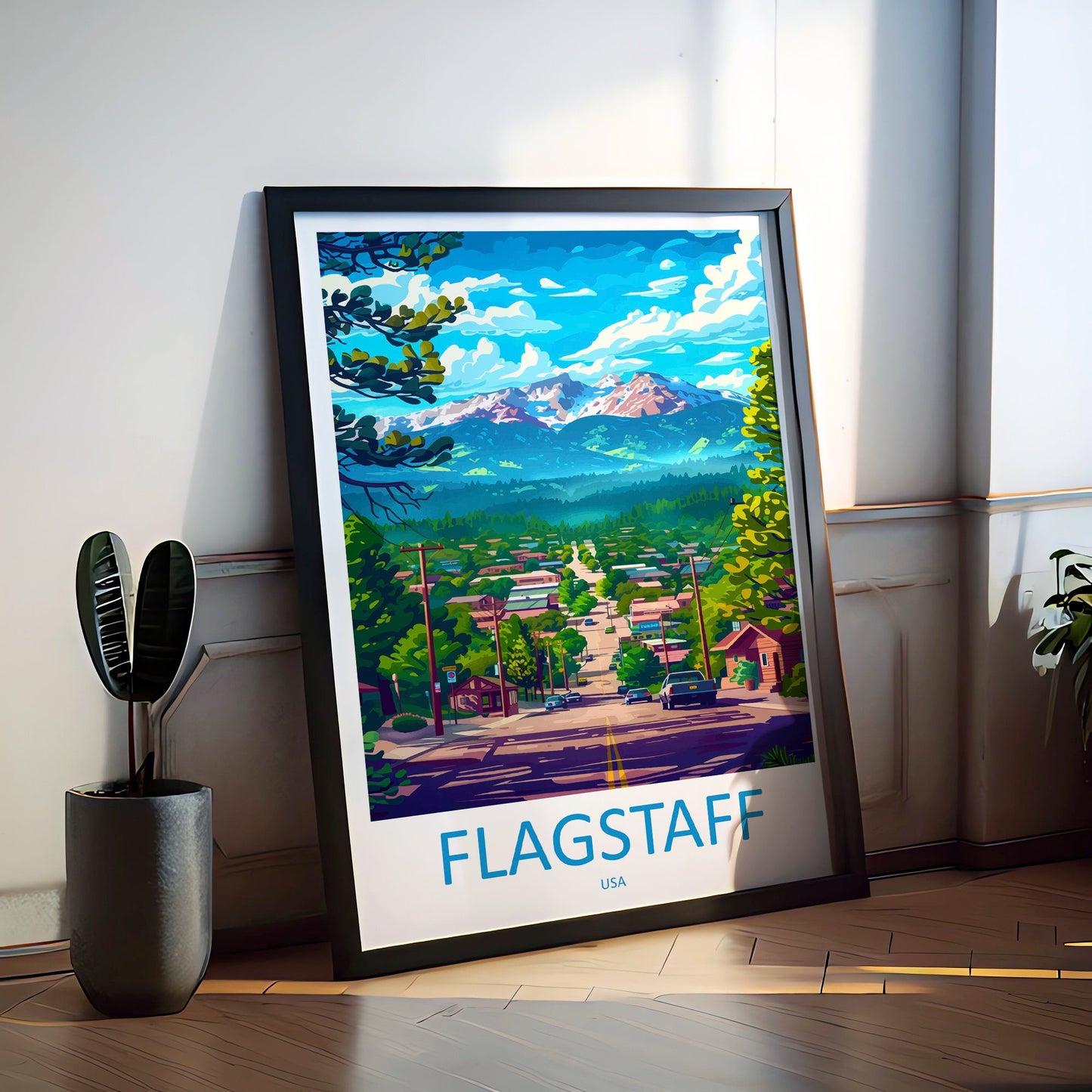 Flagstaff Travel Print Wall Art Flagstaff Wall Hanging Home Décor Flagstaff Gift Art Lovers Arizona Art Lover Gift Arizona Travel Print